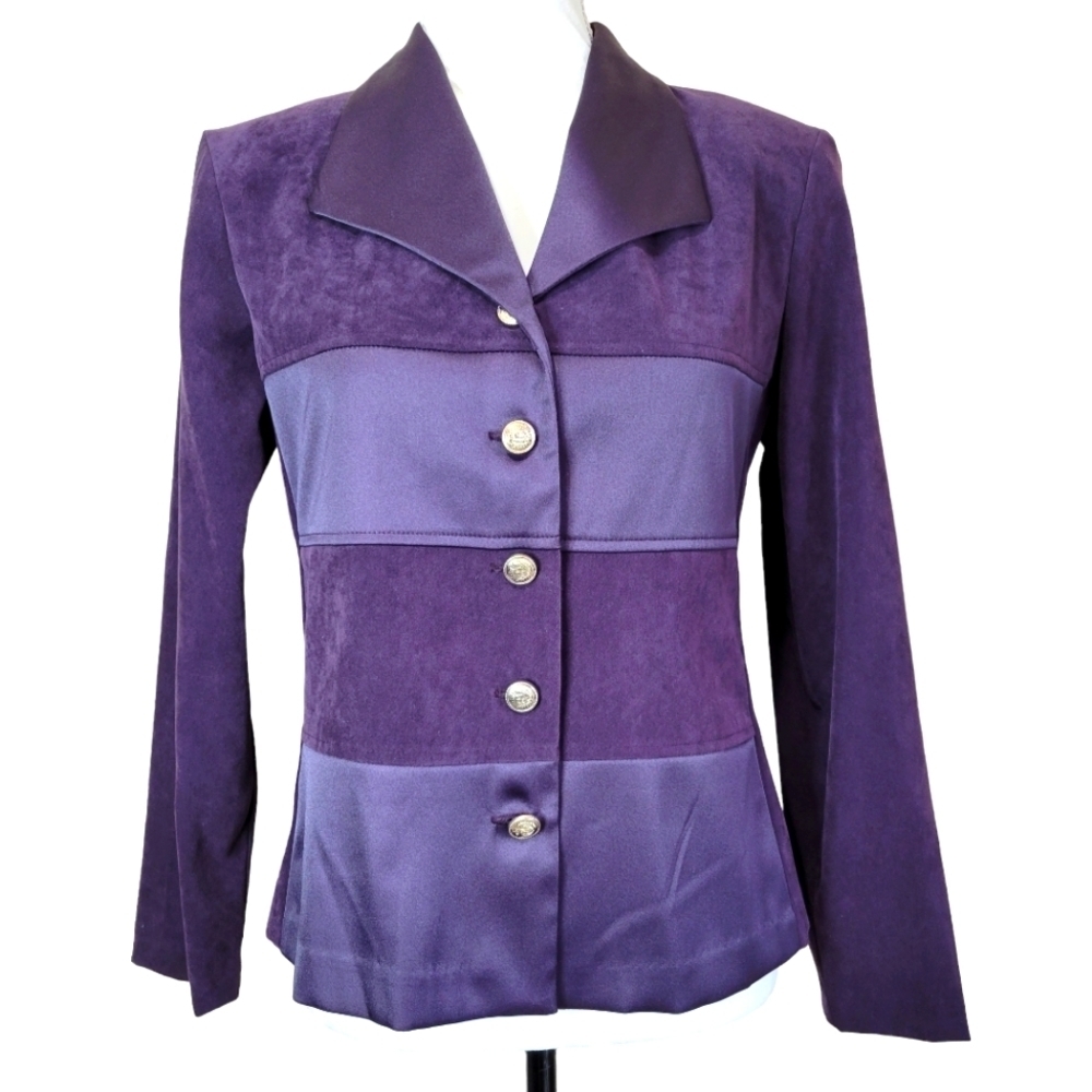 Helen Blake Petite Vintage Purple Velvety Soft Jacket Size 10P
